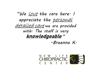 Chiropractic Fort Wayne IN Patient Testimonial at New Life Chiropractic